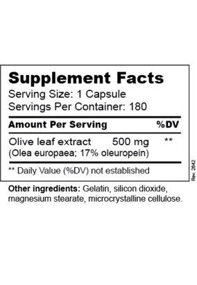Olive Leaf Extract - Supplement Facts
